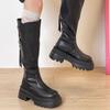 Нишевый дизайн, маленькие сапоги до колена на платформе для женской коллекции осень-зима 2025, новые нишевые удобные сапоги в стиле высокой моды на толстой подошве