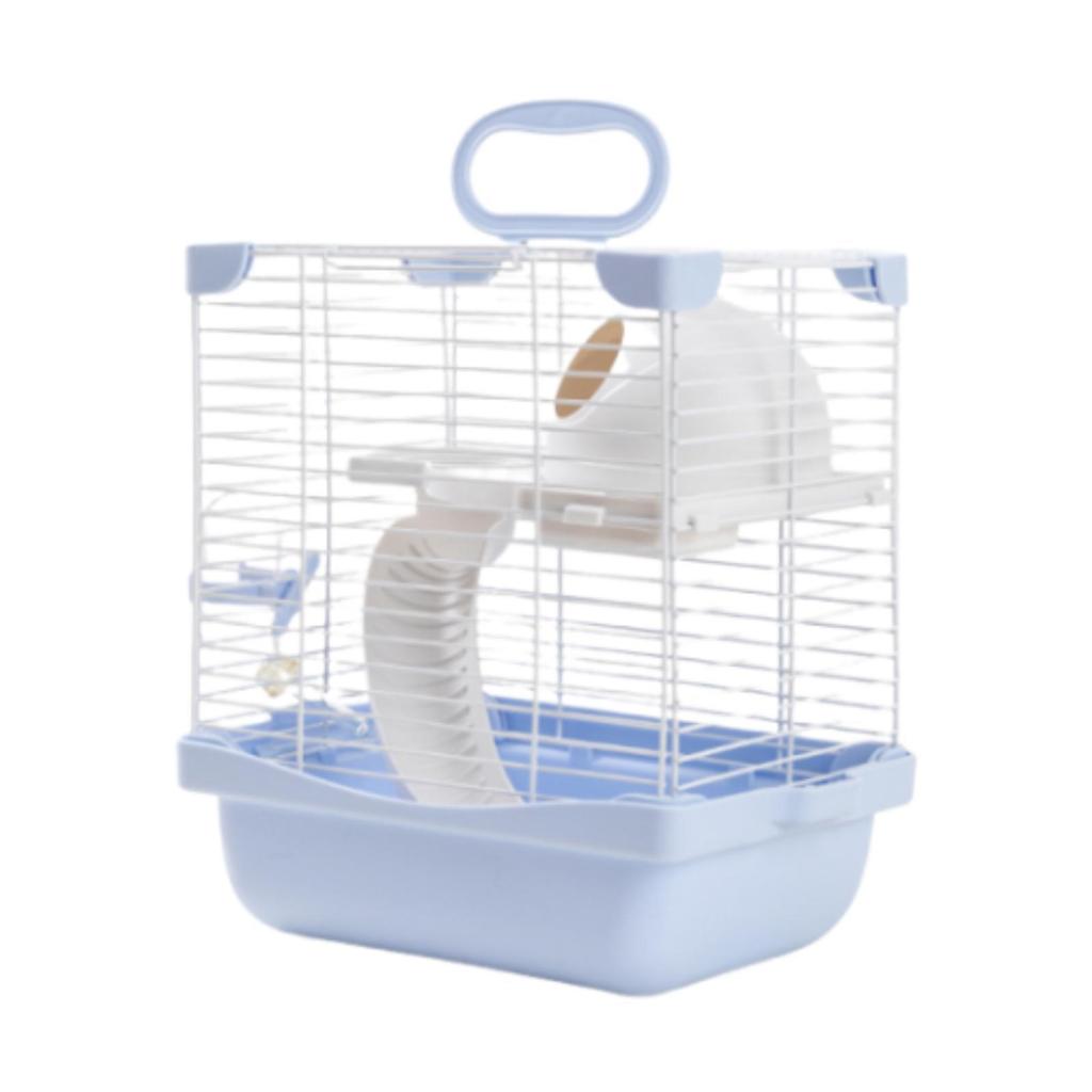 Портативная клетка для мыши крысы с кормушкой с поилкой, 2-уровневая клетка-хабитат для хомяка, конструкция с высоким поддоном, многоцелевая
