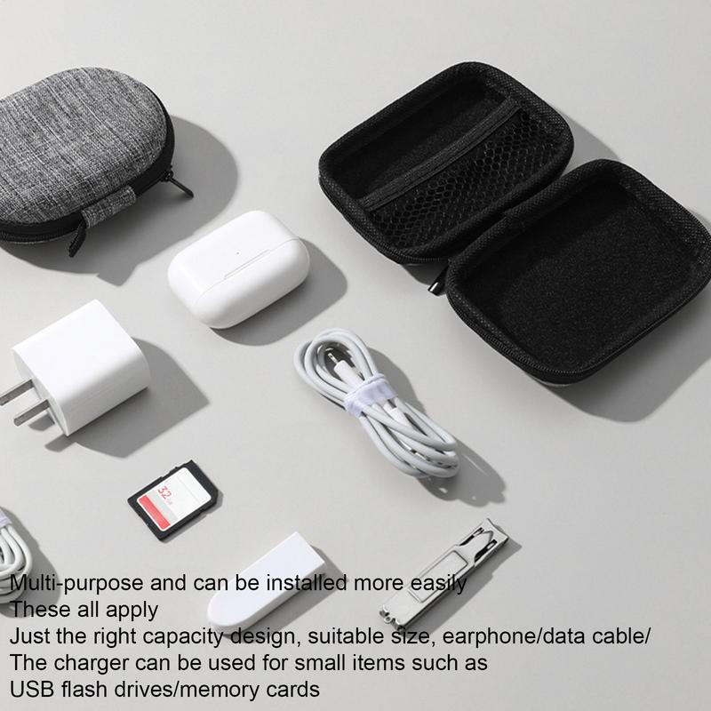 Data Cable Storage Bag Waterproof Travel Organizer Bag Portable Carry Case Double Layers Storage Bag for Cable Cord USB Charger