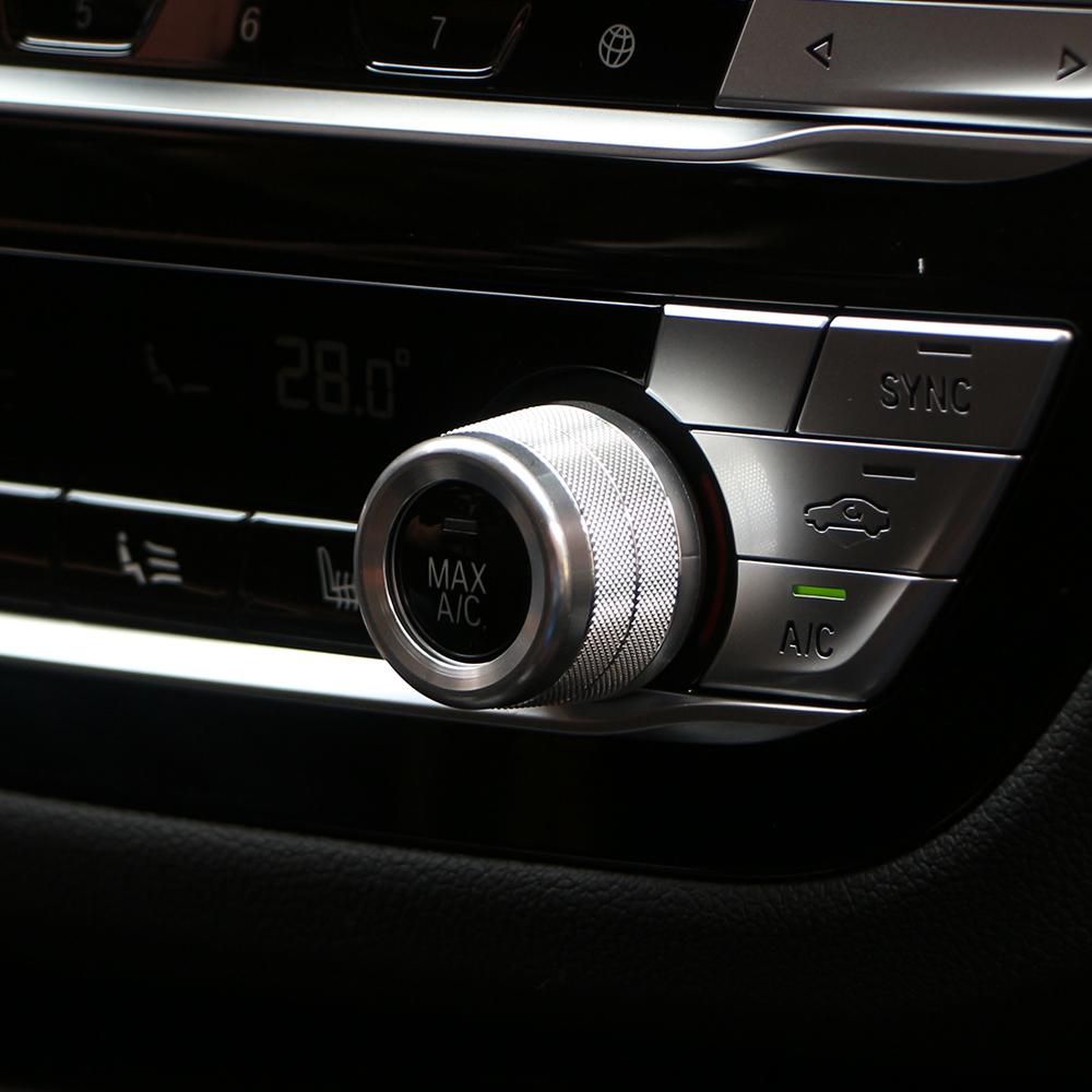 3 шт., ручки кондиционера громкости автомобиля, кнопка управления аудио, кольцо, накладка для BMW X3 G01 X4 G02 5 серии G30 6gt GT6