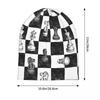 Board Game Chess Figures Checkered Accessories Beanies Black and White Checkboard Skullies Caps Stylish Hat Birthday Present