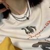 Корейское маленькое звездное ожерелье: Нейтральный холодный стальной чокер-бусина
