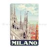 Milano Italy Metal Plaque Poster Garage Wall Cave Wall Plaque Decoration Designing Tin Sign Poster