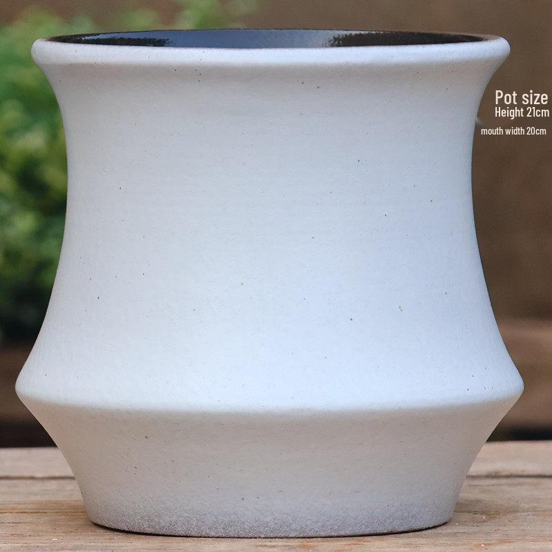 Handmade Tall Ceramic Planter - Coarse Pottery with Large Opening for Succulents, Green Plants, Bird of Paradise, Bougainvillea