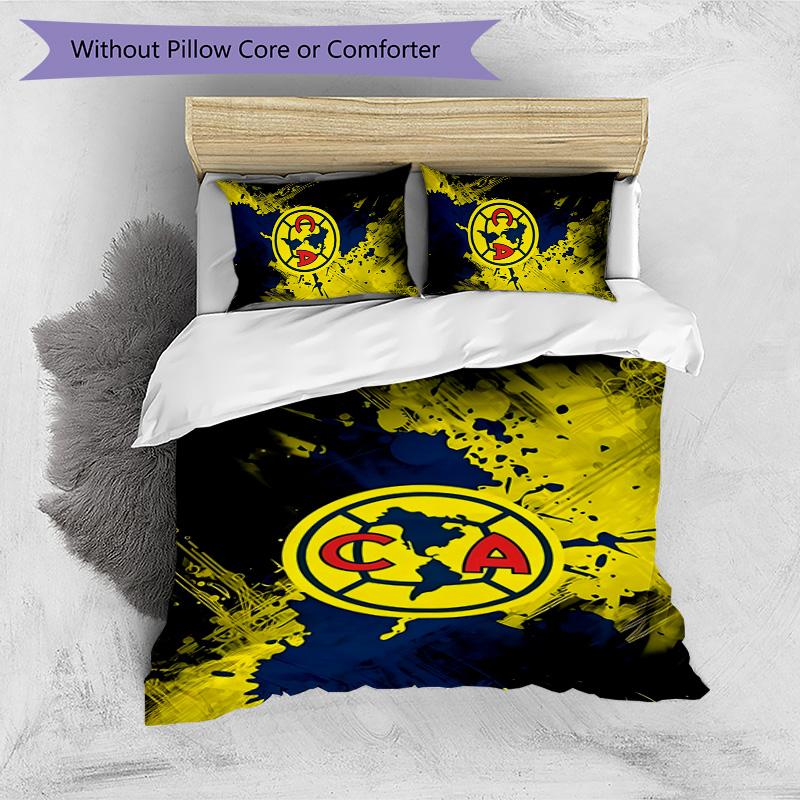 Club America Printed 3PCS Bedding Set Soft Breathable Duvet Cover Pillowcases Set Washable Bedroom Decor Home Gift