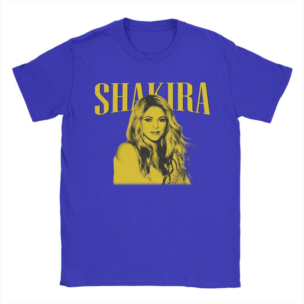 Vintage Pop Singer Shakira TShirts for Unisex Round Neck Pure Cotton T Shirt Short Sleeve Tee Shirt Plus Size Tops