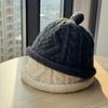 Новая милая маленькая нишевая тонкая шерстяная шапка-пушок для женщин на осень и зиму, теплая вязаная шапка-бини, универсальная