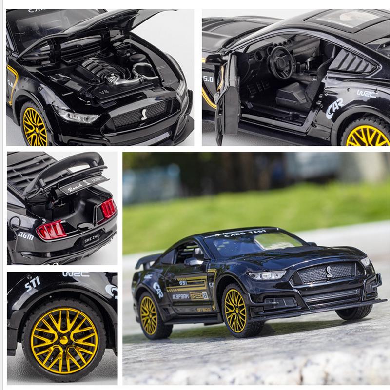 1/32 Ford Mustang Shelby GT500 Alloy Sports Car Model Diecast & Toy Vehicles Metal Car Model Simulation Collection Children Gift