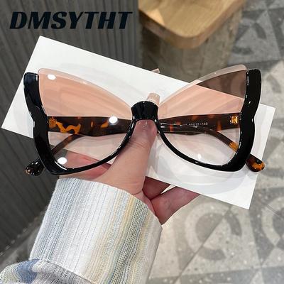 Неполяризованные Солнцезащитные очки-бабочки оверсайз Женские Винтажные Безободковые Очки Защитные очки Дамские Полуободковые Солнцезащитные очки