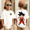 Детская футболка Dragon Ball Сон Гоку Милый Мультяшный Модный Принт Летняя Хлопковая Для Мальчиков и Девочек Свободная С Коротким Рукавом Одежда Подарки