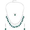 ZAVERI PEARLS Green Dazzling Diamonds Современное колье, серьги и кольца для женщин