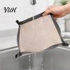 Rectangular Silicone Baking Sheet Fiber Mat with Button, Non-Stick Oven Safe Rectangle Tray, Leakproof Heat Reistant Snap to Form Liner Flexible