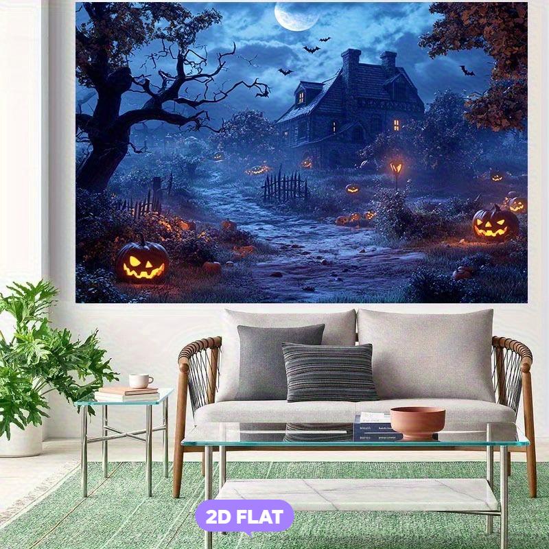 1 piece - 2D flat horror Halloween background fabric - for creepy haunted house party decoration
