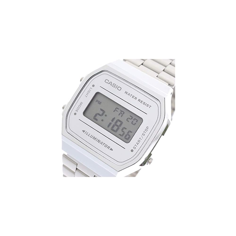 Casio A168WEM-7 Quartz Watch Silver Unisex Classic Design Stainless Steel Band
