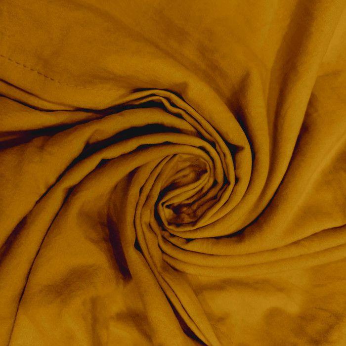 Parure housse de couette en microfibre lavée 240x220 cm BOHEME moutarde, par Intemporel