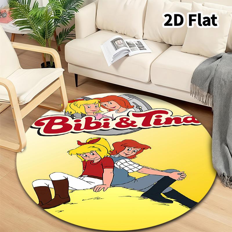Bibi Tina Round Area Rug Carpet Rug For Living Room Bedroom Sofa Playroom Decor Nonslip Floor Mat