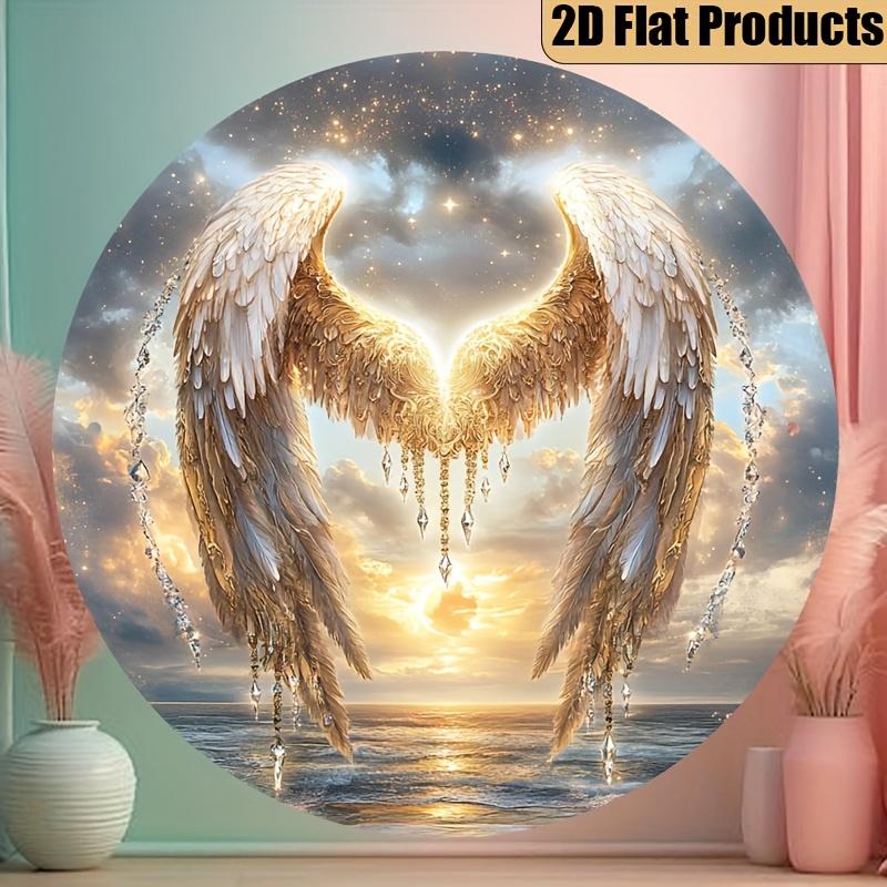 D Flat pc African Safari Elephant Round Wall Art  Metal FrameFree Retro Savannah Sunset  Elephant Herd Plaque with Acaci