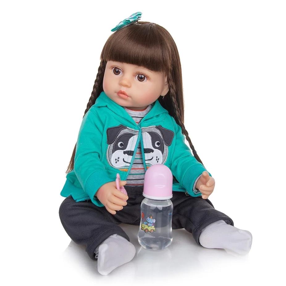 55 см кукла Bebe Reborn для маленьких девочек, розовая принцесса, очень мягкая силиконовая красивая кукла для всего тела, настоящая сенсорная игрушка, подарки