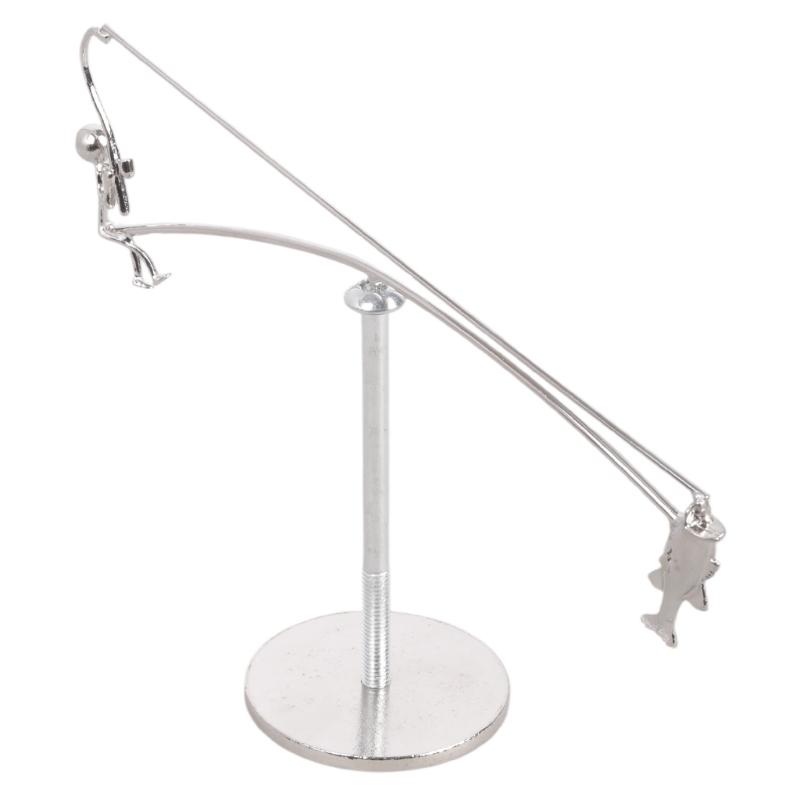Kinetics Fishing Sculpture Balance Art for Your Space,Fisherman Kinetics Balancing Desk Toy Fishing Physics Sculpture