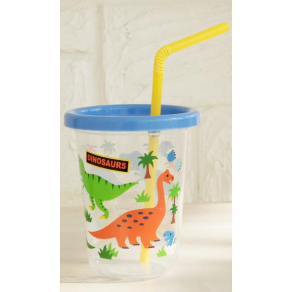 Набор соломенных чашек Skater, 3 шт., прозрачный динозавр, 1 комплект
