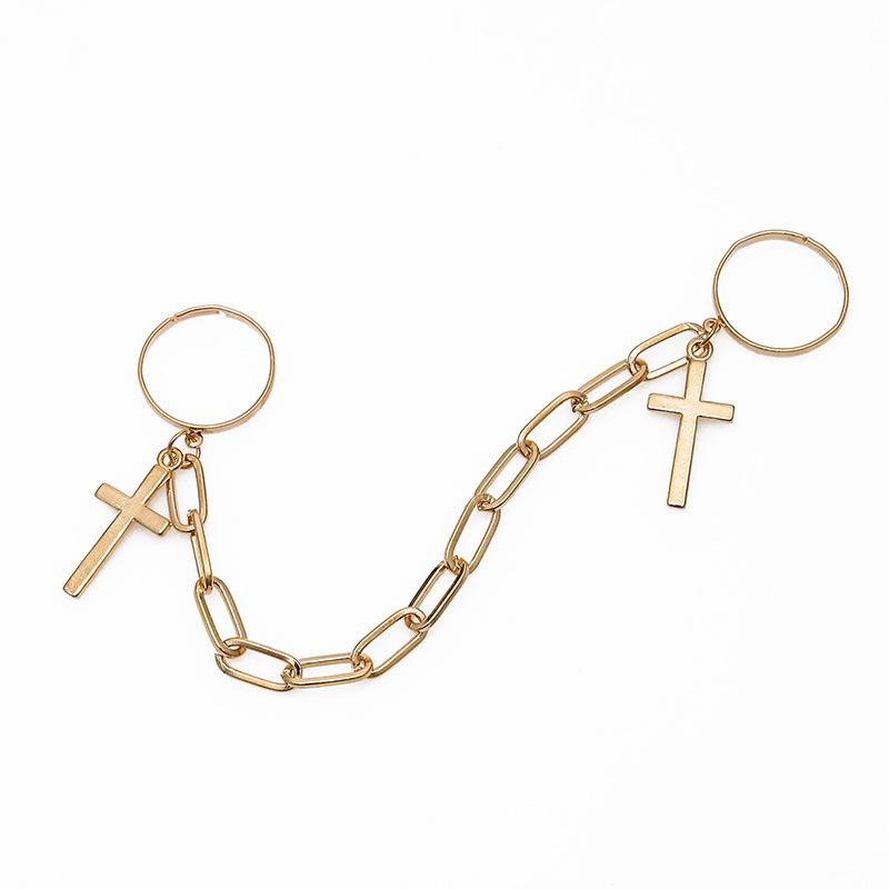 Браслет-цепочка в стиле панк с геометрическим узором для женщин, кольцо с подвесками, набор для пары, модные ювелирные изделия в стиле эмо, подарки, Pulsera Mujer