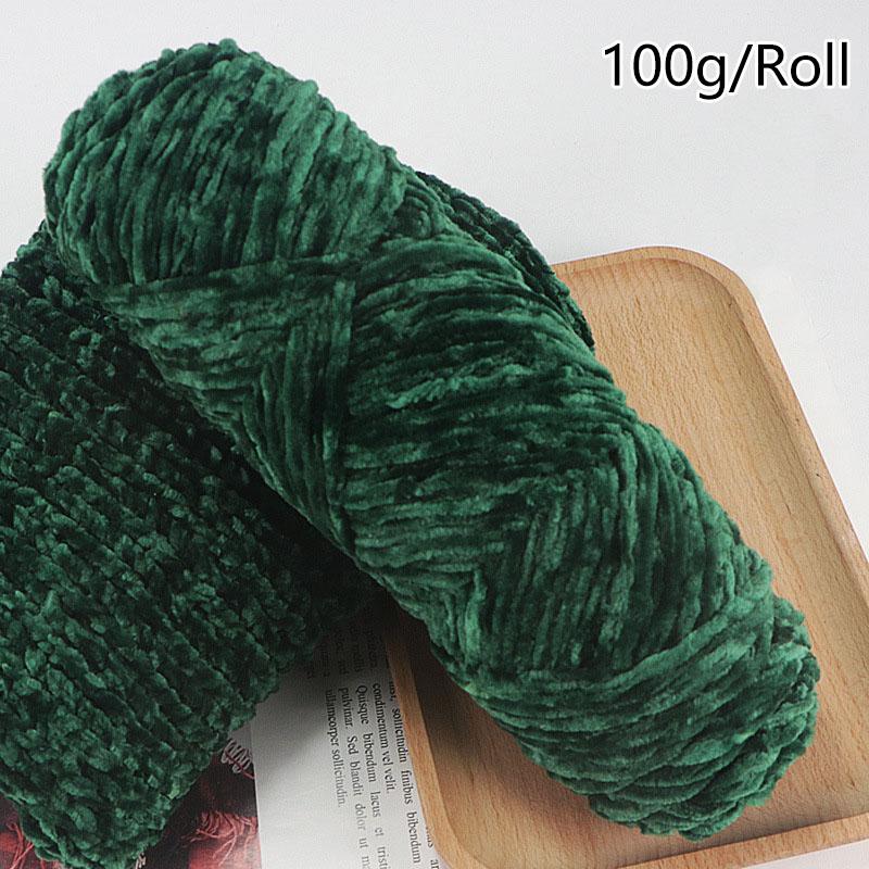 100g/roll DIY Velvet Yarn Polyester Chenille Yarn Crochet Yarn Baby Plush Yarn For Knitted Sweater