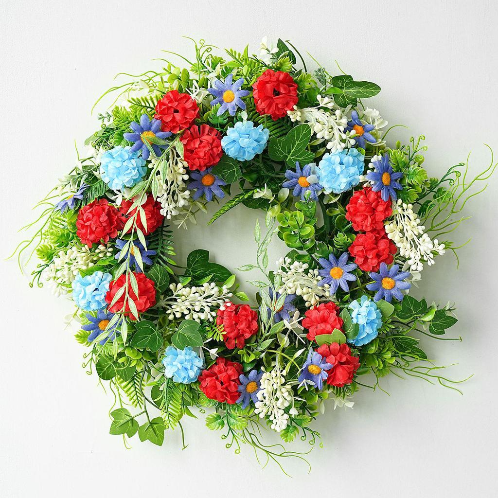 Wildflower Independence Day Door Wreath – July 14th Decorative Hanging