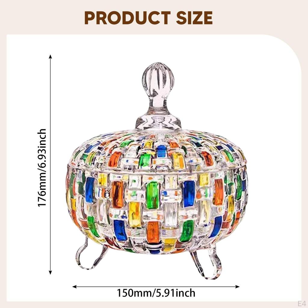 Конфетница с крышкой Домашний декор Чаша Отличный подарок для друзей Контейнер для хранения украшений Большая тарелка