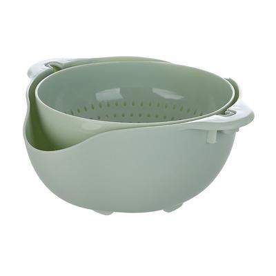 Двухслойная корзина для слива овощей с ручкой, поворотный слив для кухни, дома