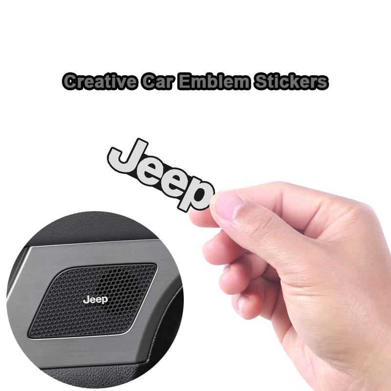 10Pcs 3D Car Audio Stereo Speaker Badge Sticker Decal Accessories For Jeep Wrangler Rubicon Renegade Compass Grand Cherokee jk AMW1