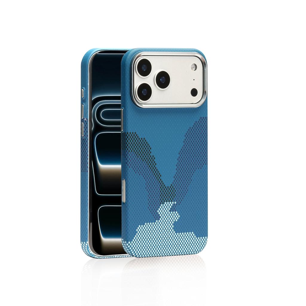 Роскошный Магнитный Чехол с Рельефным Узором под Углеволокно Для iPhone 17 16 15 14 13 Pro Max Для Зарядки Magsafe Сплавленная Линза Противоударная Крышка