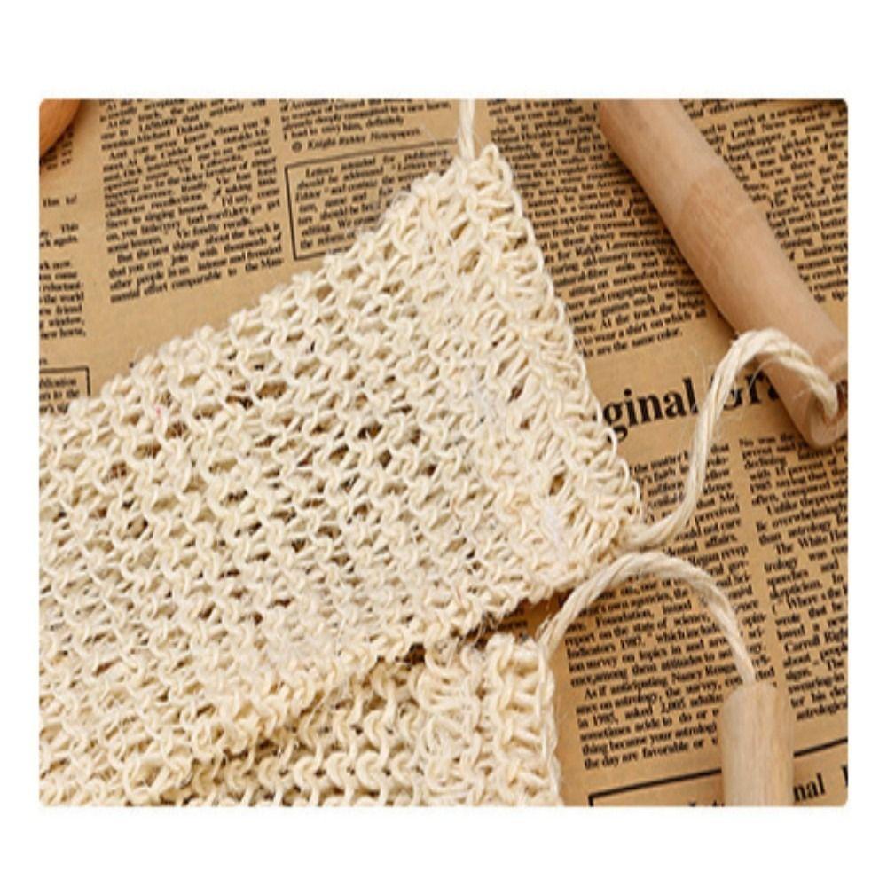 Rub Exfoliating Durable Wooden Skin Care Sisal Back Strap Shower Scrubber Shower Towel