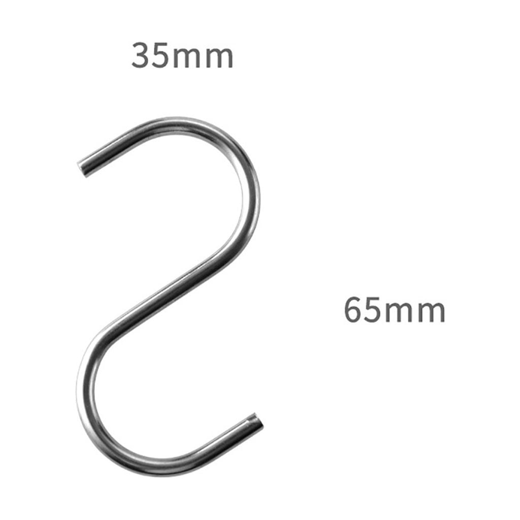 Stainless Steel S-Shaped Heavy-Duty Hook Silver Color 10PCS