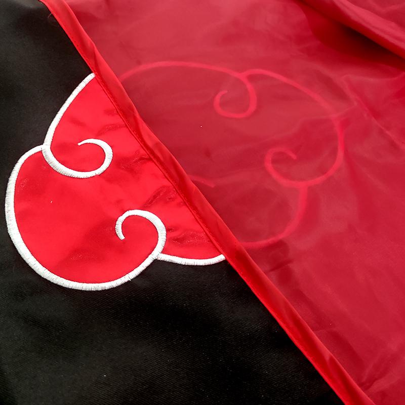 Плащ Учиха Итачи Акацуки с красным облаком Аниме Костюм Повязка на голову Ожерелье Хэллоуин Плащ Взрослый Ребенок