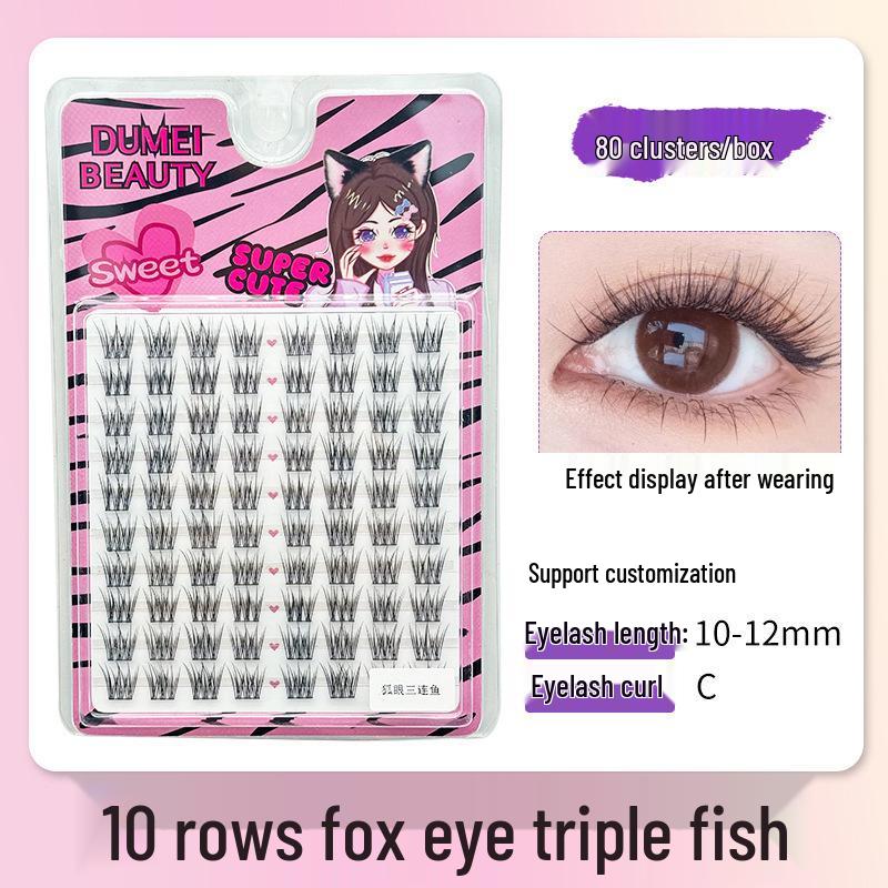 10-Row Autumn Leaf & Sunflower Faux Eyelashes - Flat, Glue-Free