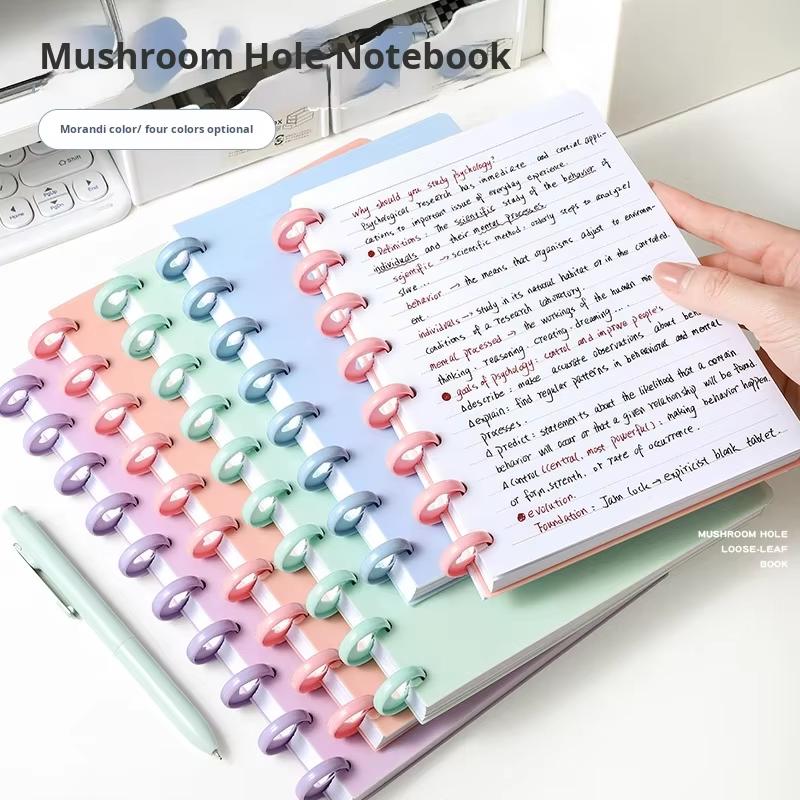 Mushroom Hole DIY Mini Card Game Photo Album 3-Inch Loose-Leaf Storage Notepad A5 Size 80 Sheets Hardcover PP Cover Material