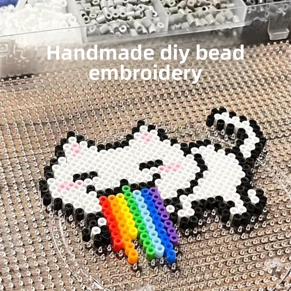 Colorful Bean Splicing Material Package Pegboard Sheets Iron-on Bead Craft Kit  Educational Toys