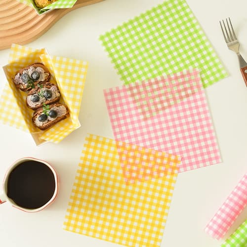 100 Sheets of Food-Grade Wax Paper Sheets, Tempura Paper, Greaseproof Paper for Deep Frying, Basket Liners, Picnic Paper, Greaseproof Deli Wrapping, M