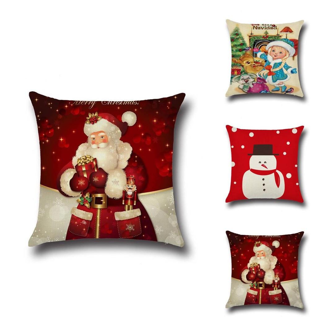 Christmas Cartoon Printed Cushion Cover Ultra Soft For Home Office Sofa Decor Gift