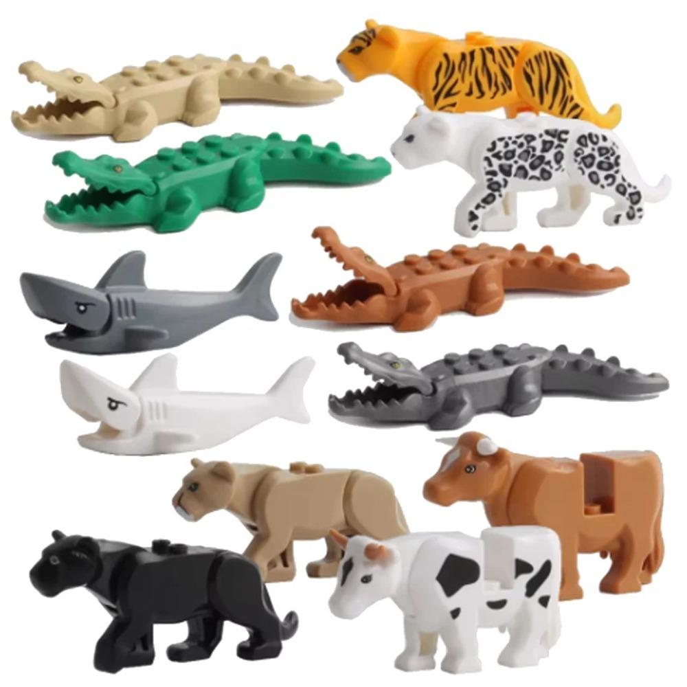 Животные Строительные Блоки Город Маленькие Большие Украшения Панда Собака Овца Свинья Корова Зоопарк Олень Монстр Крокодил Тигр Волк Орел Подарок Мальчику Игрушка