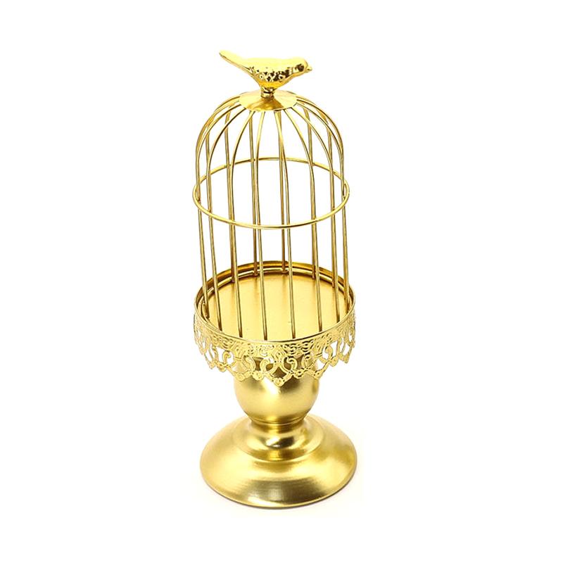 Iron Art Candlestick Ornaments Ambience Candle Holder Birdcage Home Decor Party Supplies