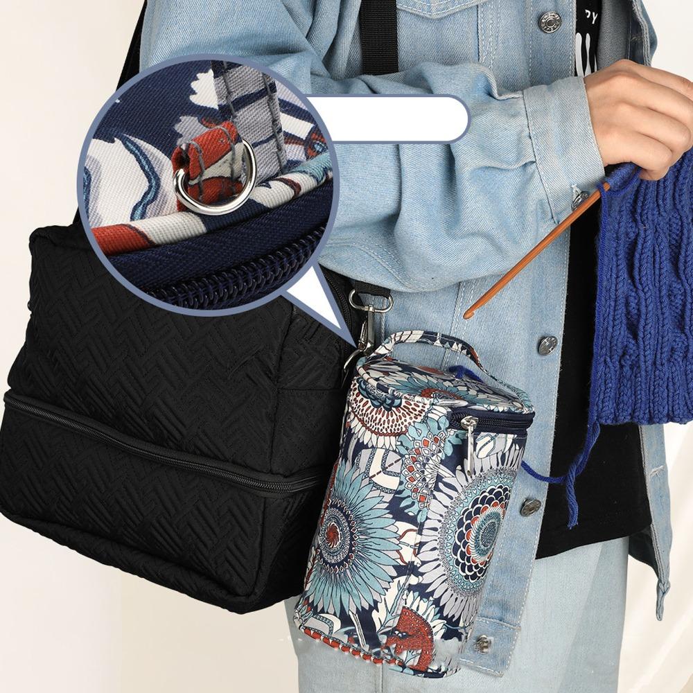 Portable Handle Crochet Storage Bucket Anti-Tangle Design Portable Yarn Holder For Women