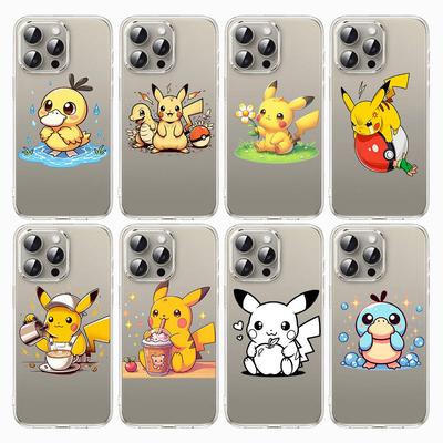 Чехол E-59 Pikachu для iPhone 7 8 11 12 13 14 15 16 Pro Max Plus Mini Xiaomi Redmi A3 9A 9C 10A 10C 13C Note 9 11 Realme Narzo C30 C55