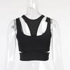 Sexy Bare Midriff  Tank Top Wrap Chest Hollow Out Halter Crop Tops Women Sleeveless Cropped Vest Camisole Tube Top Female
