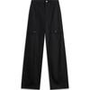 Sports Lifestyle Series Woven Letter Mid-Rise Straight-Leg Sports Pants Women Pants Black AKXU634-1