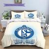 Custom Name FC Schalke 04 Pattern Bedding Quilt Set  Home Decoration  Gift (1 * duvet cover + 2 * pillowcase  without core)