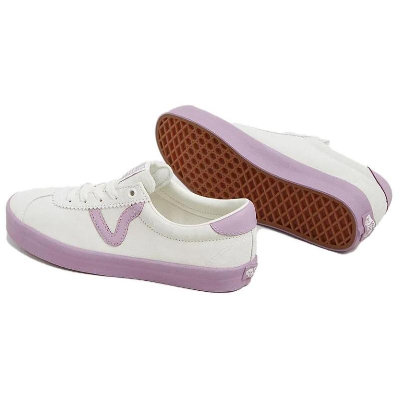 Vans Sports Low Top Skateboard Shoes Unisex White Purple Sneakers VN000CQRD45