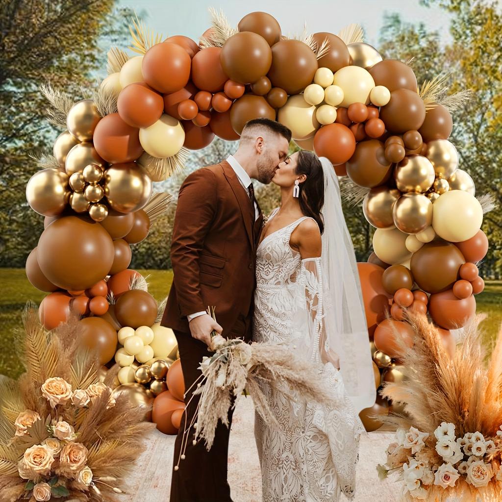 114 шт. Украшения из воздушных шаров на тему осеннего фестиваля урожая, Дня благодарения, фермы, осенне-зимних цветов, телесного цвета, украшения для вечеринки