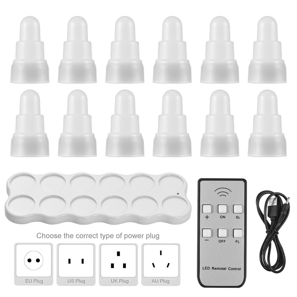 12 штук в упаковке беспламенных свечей с пультом дистанционного управления, 2 скорости, 5 уровней яркости, мерцающие светодиодные свечи с управлением от USB