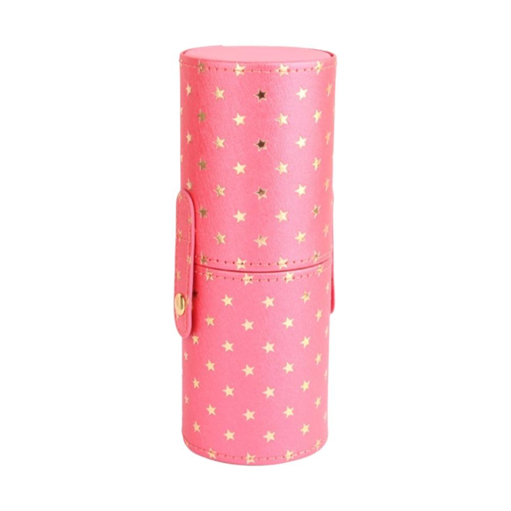 PU Leather Makeup Brush Bucket Waterproof Cosmetic Bag Portable Storage Box Travel